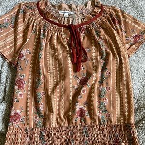 Medium Brown Patterned Blouse